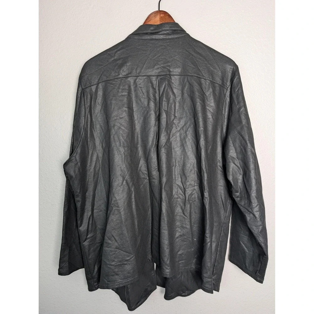 Lucky Brand‎ Blazer 3XL Black Cotton Open Front Relaxed Fit Jacket